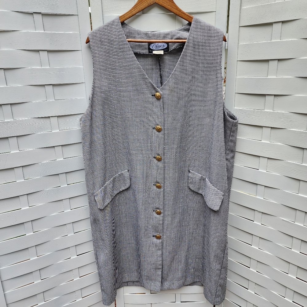 Vintage Clues Collections Houndstooth Jumper V-neck Dress